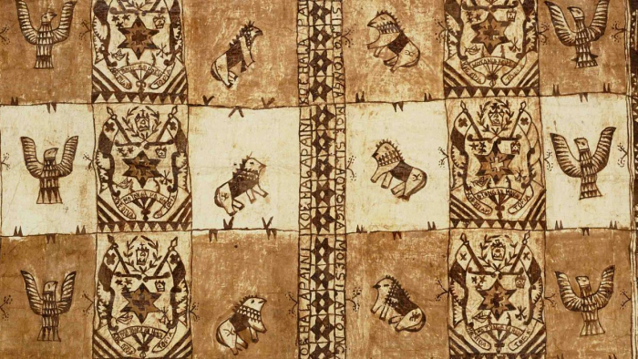 Tapestry with images of birds and other animals.